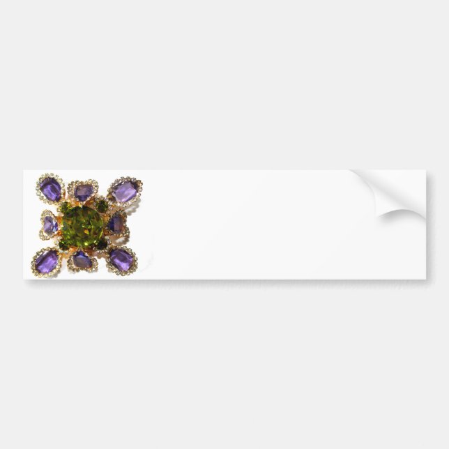 Autocollant De Voiture Élégants diamants pierres précieuses violettes ver (Devant)