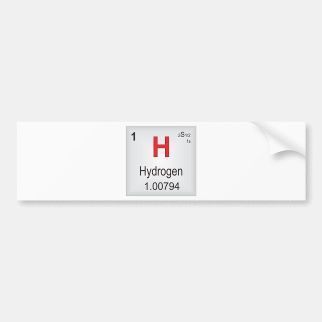 Autocollant De Voiture Élément individuel d'hydrogène du Tableau (Devant)