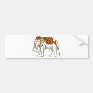 Autocollant De Voiture Elephant blanc thaïlandais Erawan