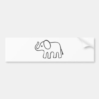 Autocollant De Voiture Éléphant dans le croquis noir et blanc