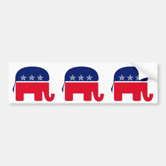 Autocollant De Voiture Éléphant républicain (Devant)