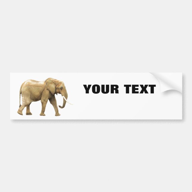 Autocollant De Voiture Éléphant votre texte "folio extra audacieux" sur (Devant)