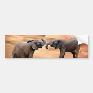 Autocollant De Voiture Éléphants dans le désert