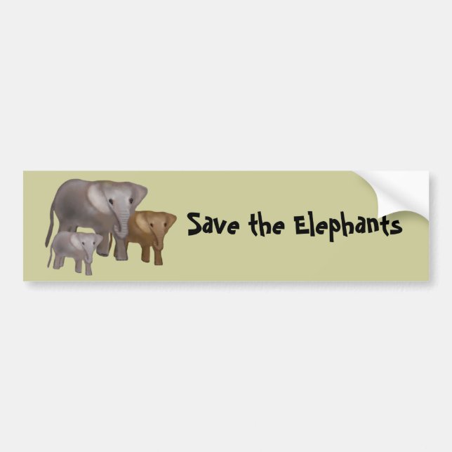 Autocollant De Voiture Éléphants dans les adhésifs pour pare-chocs (Devant)