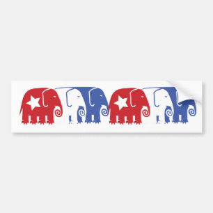 Autocollant De Voiture Éléphants républicains