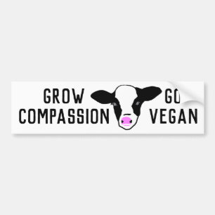 Autocollant De Voiture Élevez la compassion - vont le végétalien - vac