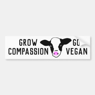 Autocollant De Voiture Élevez la compassion - vont le végétalien - vache