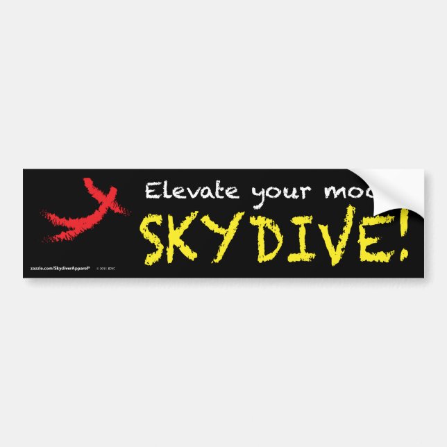 Autocollant De Voiture Élevez votre humeur. SKYDIVE ! (Devant)