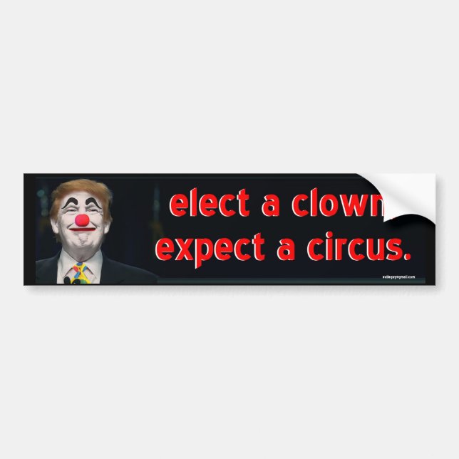 Autocollant De Voiture élisez un clown, (Devant)