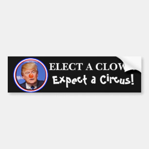 Autocollant De Voiture Élisez un clown, attendez un anti pare-chocs