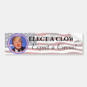 Autocollant De Voiture Élisez un clown, attendez un anti pare-chocs
