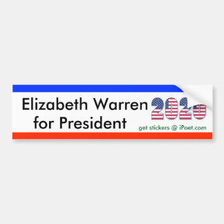 Autocollant De Voiture ELIZABETH WARREN FOR PRESIDENT 2020 Bumpersticker