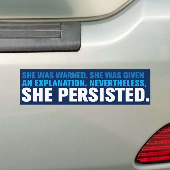 Autocollant De Voiture Elle A Néanmoins Persisté Elizabeth Warren (En voiture)
