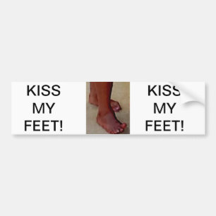 AUTOCOLLANT DE VOITURE EMBRASSEZ MES PIEDS !