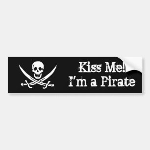 Autocollant De Voiture Embrassez-moi ! Je suis un pirate