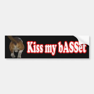Autocollant De Voiture Embrassez mon basset