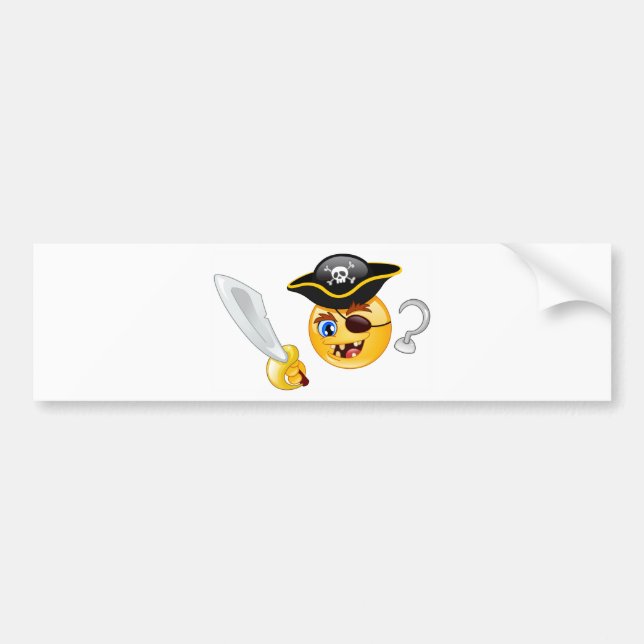Autocollant De Voiture emoji pirate (Devant)