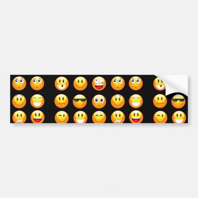 Autocollant De Voiture emojis noir (Devant)