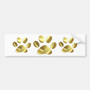 Autocollant De Voiture Empreinte de patte de chat d'or