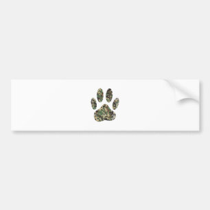 Autocollant De Voiture Empreinte de patte de chien Camo en détresse