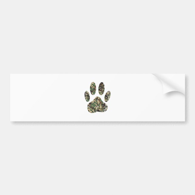 Autocollant De Voiture Empreinte de patte de chien Camo en détresse (Devant)