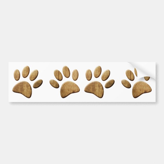 Autocollant De Voiture Empreinte de patte de chien de bois (Devant)