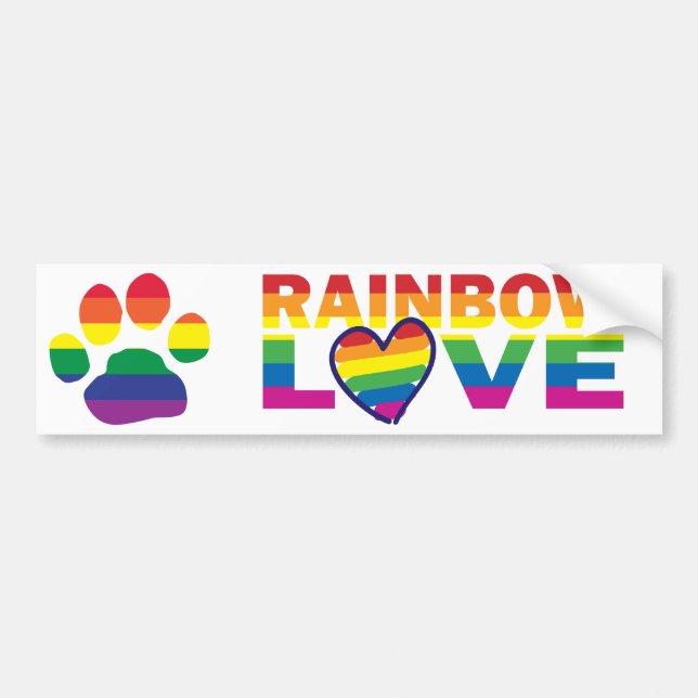 Autocollant De Voiture Empreinte de patte de gay pride (Devant)