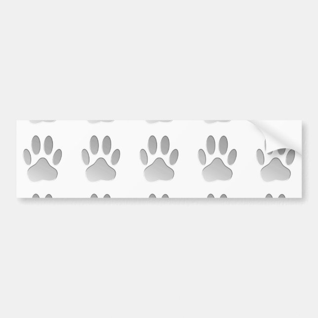 Autocollant De Voiture Empreinte de patte de Metal Look Dog (Devant)