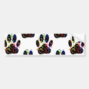 Autocollant De Voiture Empreintes de pattes Confetti Et Motif Party Strea