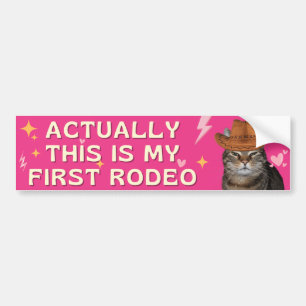 Autocollant De Voiture En fait, c'est mon premier Rodeo Cat drôle