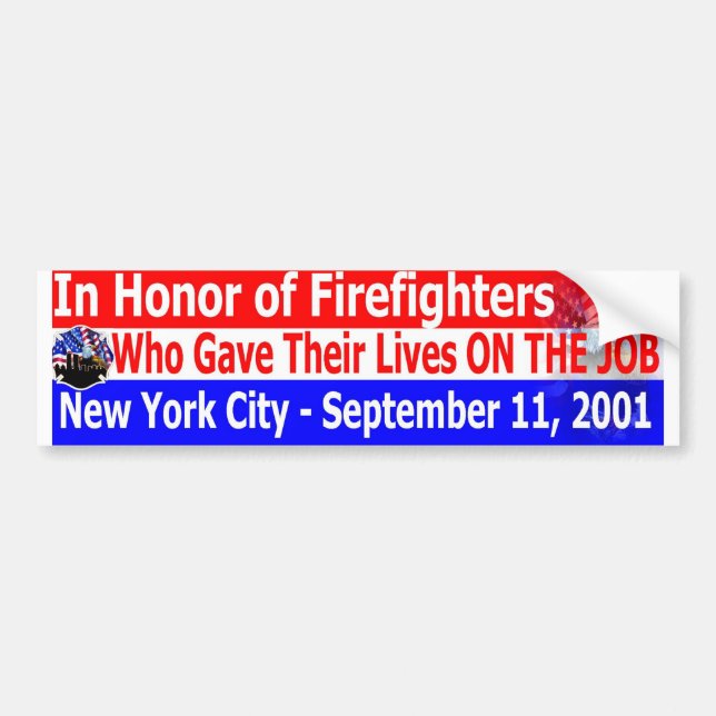 Autocollant De Voiture en l'honneur de firefighters911 (Devant)