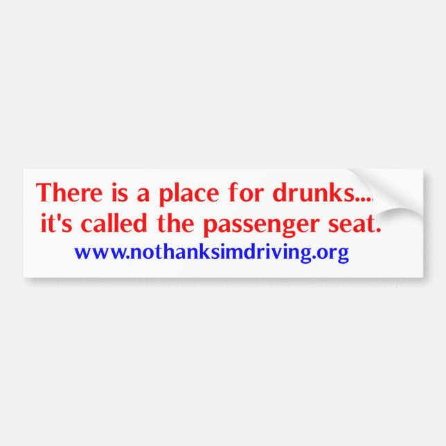 Autocollant De Voiture Endroit pour des drunks (Devant)