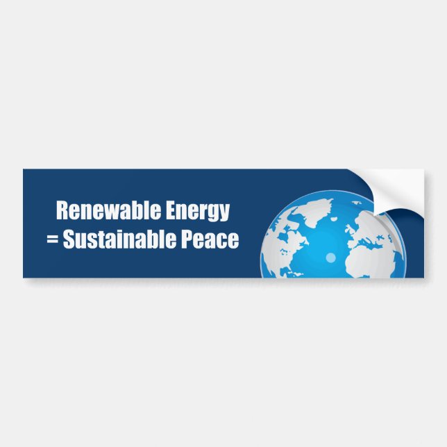 Autocollant De Voiture Énergie renouvelable = paix viable (Devant)