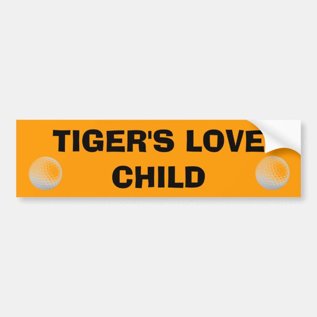 Autocollant De Voiture Enfant d'amour du tigre - chariot de golf (Devant)