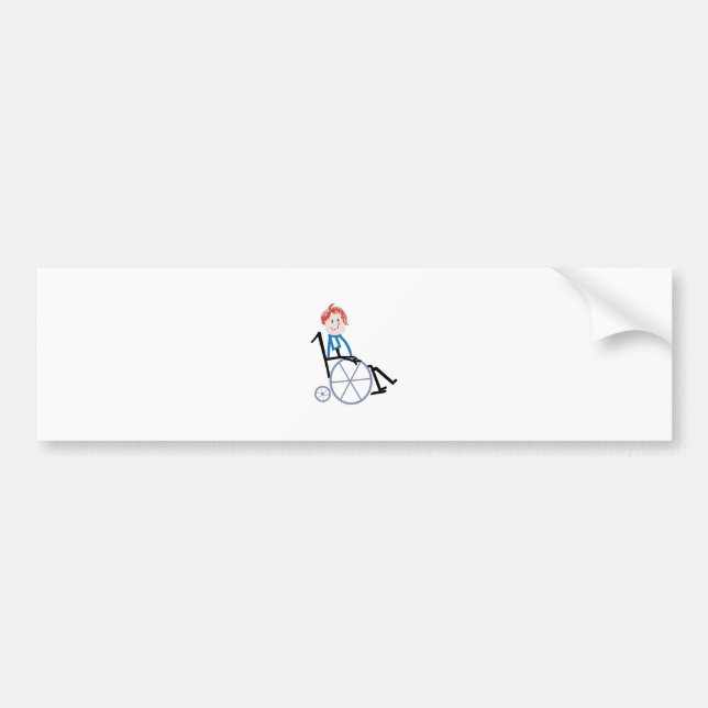 Autocollant De Voiture Enfant de fauteuil roulant de bâton (Devant)