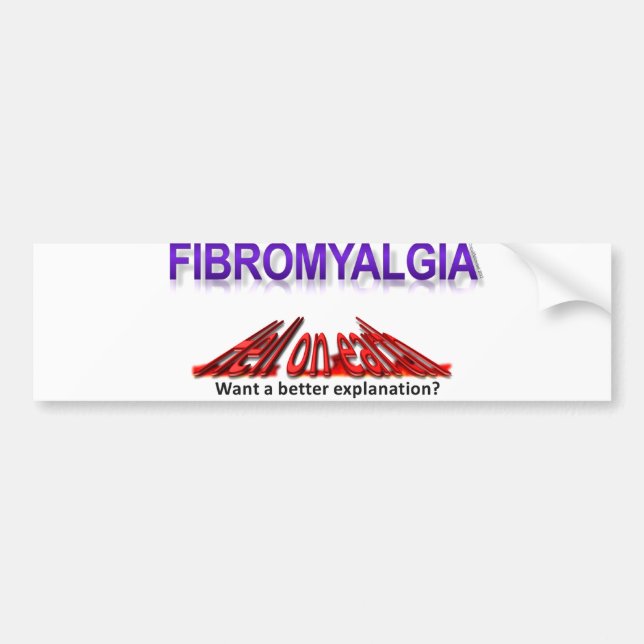 Autocollant De Voiture Enfer de fibromyalgie sur l'usage de la terre (Devant)
