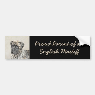 Autocollant De Voiture English Mastiff (Brindle) Painting - Dog Art