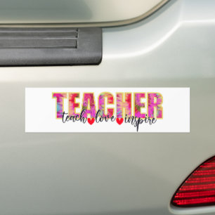 Autocollant De Voiture Enseignants Apprendre L'Amour Inspirer Mignonne É