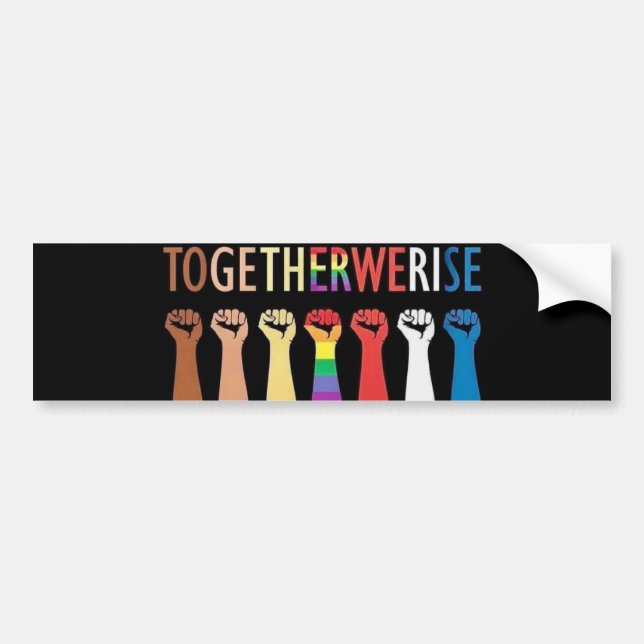 AUTOCOLLANT DE VOITURE ENSEMBLE, NOUS MONTONS BUMPER STICKER (Devant)