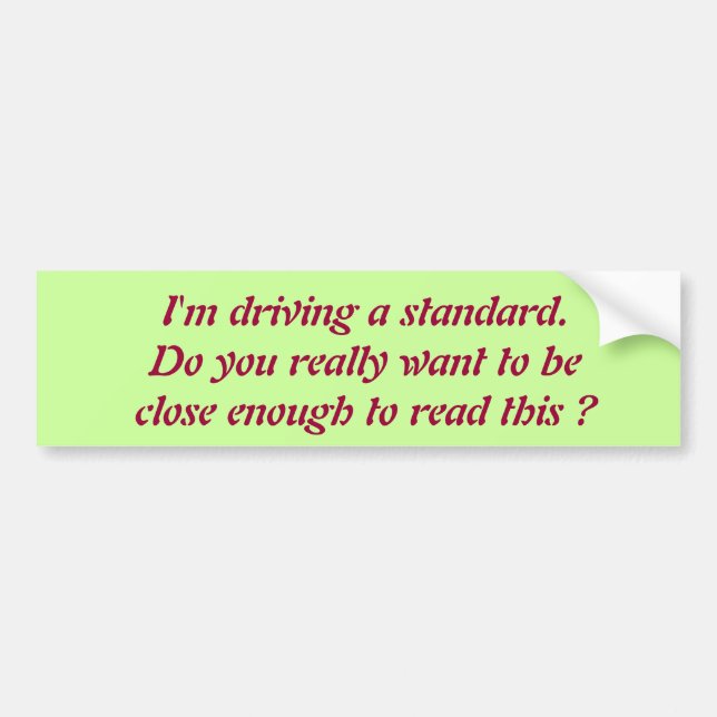 Autocollant De Voiture Entraînement d'un adhésif pour pare-chocs standard (Devant)