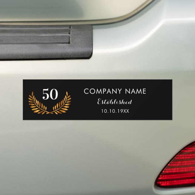 Autocollant De Voiture Entreprise nom établi or noir (En voiture)