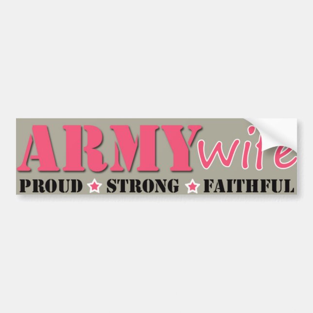 Autocollant De Voiture Épouse d'armée (Devant)