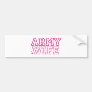 Autocollant De Voiture Épouse de l'armée (rose)
