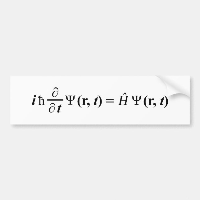 Autocollant De Voiture Équation de Schrödinger Gleichung Schrodingers (Devant)