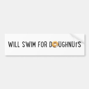 Autocollant De Voiture Équipe de natation, beignets amusants, nageur