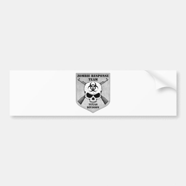 Autocollant De Voiture Équipe de réponse de zombi : Division du Texas (Devant)