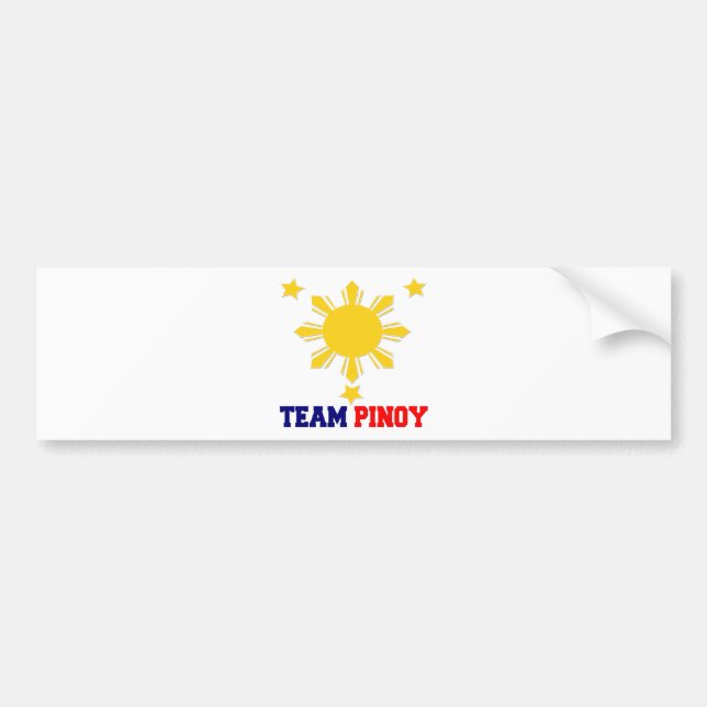Autocollant De Voiture Équipe Pinoy 3 étoiles et un Sun (Devant)