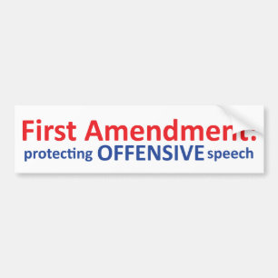 Autocollant De Voiture ęr Amendement : discours offensif protecteur