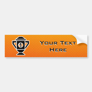 Autocollant De Voiture ęr Placez le trophée ; Jaune-orange