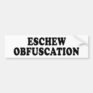 Autocollant De Voiture Eschew Obfusication